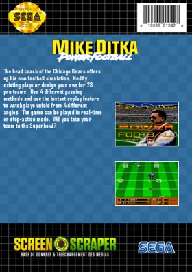 Mike Ditka Power Football (USA, Europe) (Alt 1) (Unl) box cover back